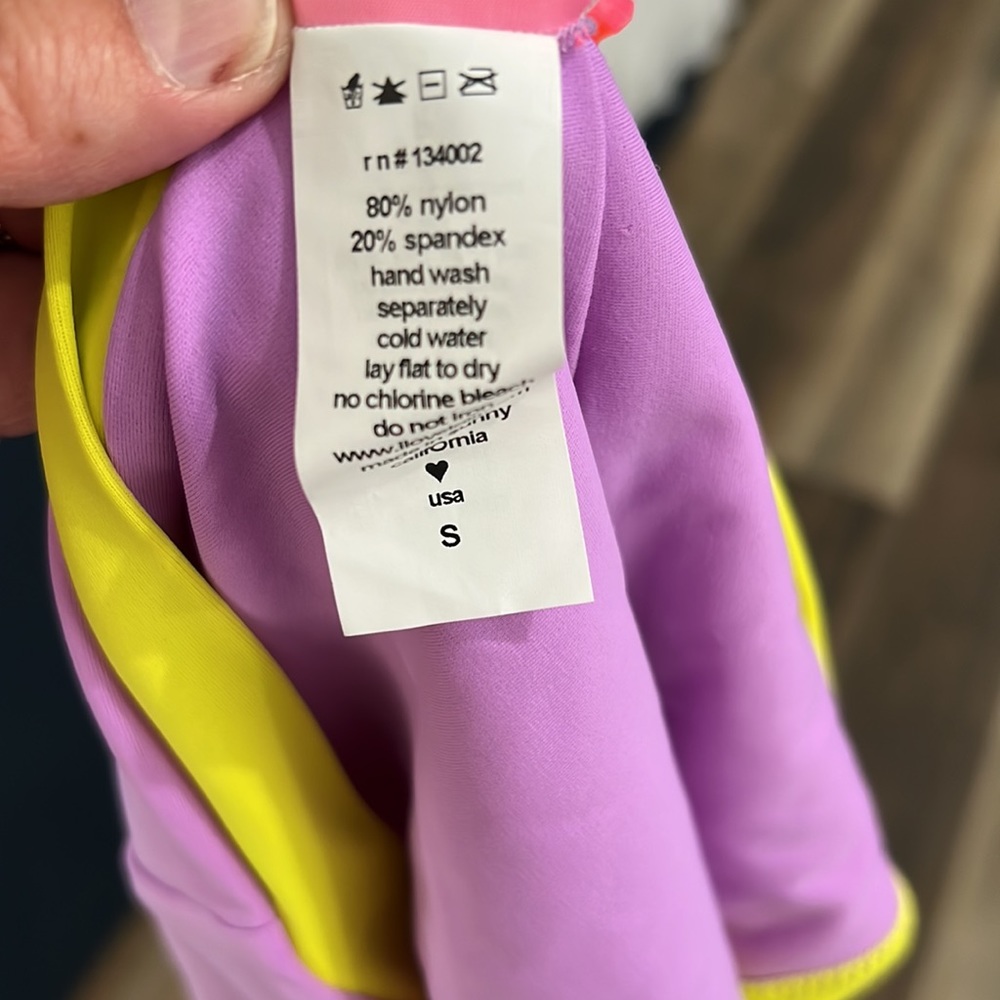 Lolli lavender yellow high waisted cheeky bikini bottom - Picture 5 of 6
